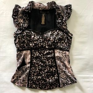 GRASS COLLECTION | Ruffled Sleeveless Top | Size M